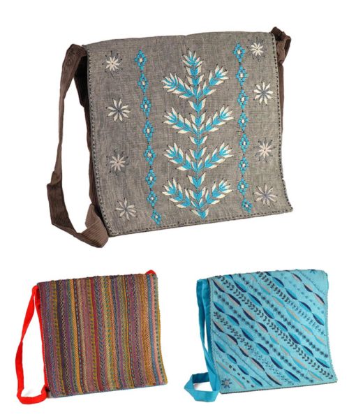 Beaded Saint Catherine Embroidered Laptop Bag handmade in Egypt and available at Jozee Boutique.