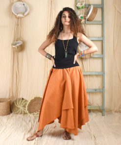 Aurora Orange Gypsy Long Skirt handmade in Egypt & available at Jozee boutique