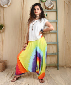 Rainbow Tie Dyed Jumpsuit/pants made in Egypt & available in Jozee boutique
