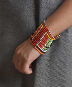 Multicolored Beaded Handmade Kenyan Bracelet available at Jozee Boutique.