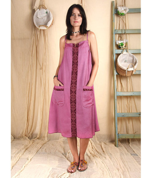 Violet Spaghetti Strap Dress Handmade in Egypt & available at Jozee Boutique