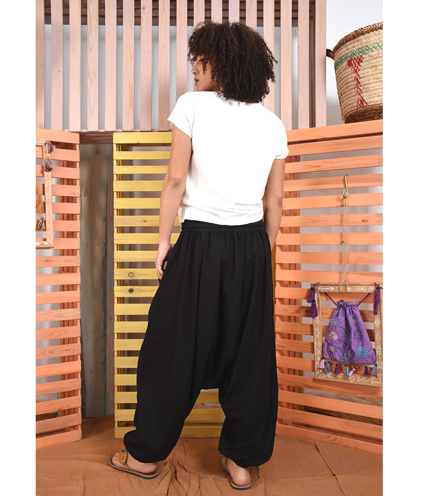 Black Linen Harem Pants