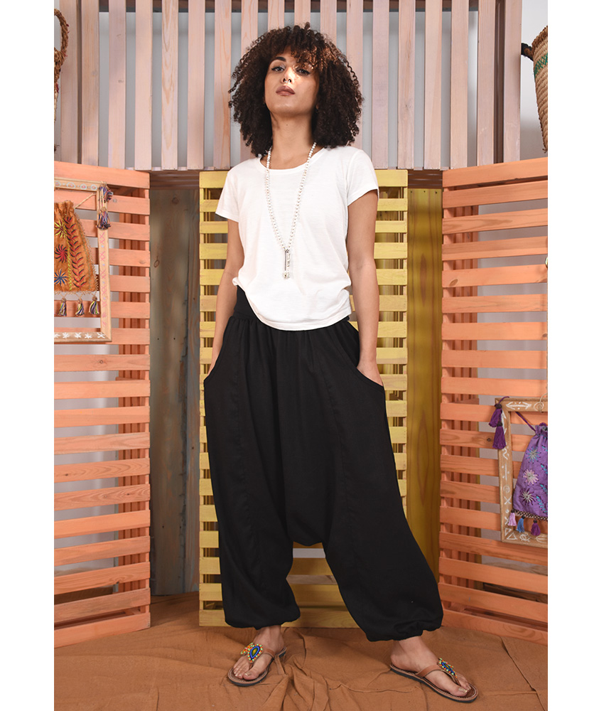 3/4 Harem Pants black