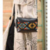 Black Hand Stitched Leather Cross Bag with Beads handmade in Egypt and available at Jozee Boutique.