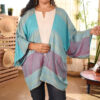 Multicolored handwoven Egyptian cotton cardigan handmade in Egypt & available at Jozee Boutique.