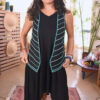 Black & green Hand Beaded Evening Vest handmade in Egypt & available at Jozee boutique