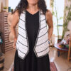 White & Black Hand Beaded Evening Vest handmade in Egypt & available at Jozee boutique