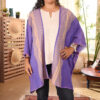 Purple Handwoven Light Cotton Short Sleeve Cardigan handmade in Egypt & available at Jozee Boutique.