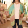 Multicolored handwoven Egyptian cotton cardigan handmade in Egypt & available at Jozee Boutique.