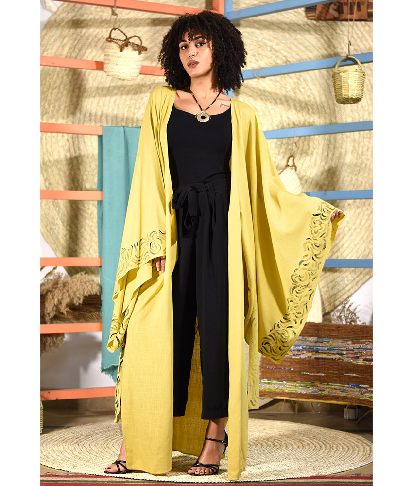 Yellow Kimono Cardigan Online | medialit.org