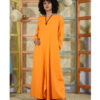 Orange Linen Tent Dress With Side Buttons handmade in Egypt & available at Jozee boutique