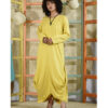 yellow Linen Tent Dress With Side Buttons handmade in Egypt & available at Jozee boutique