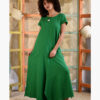 Green Linen Tent Dress With Side Buttons handmade in Egypt & available at Jozee boutique