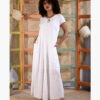 White Linen Tent Dress With Side Buttons handmade in Egypt & available at Jozee boutique