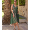 Emerald Green Backless Viscose Midi Dress made in Egypt & available in Jozee boutique
