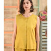 Mustard Linen Top made in Egypt & available in Jozee boutique