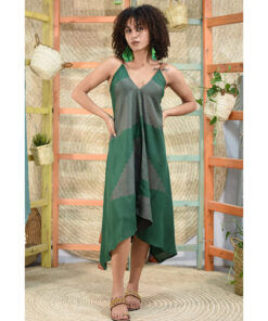 Emerald Green Backless Viscose Midi Dress made in Egypt & available in Jozee boutique