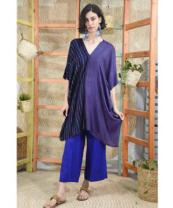 Shades of purple Handwoven Viscose midi Kaftan Handwoven Viscose Top made in Egypt & available in Jozee boutique