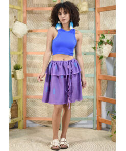 Purple Viscose Skirt/Cover Up Handwoven Viscose Top made in Egypt & available in Jozee boutique