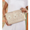 Beige Embroidered Clutch handmade in Egypt & available at Jozee Boutique.
