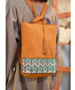 Camel Beaded Backpack handmade in Egypt & available at Jozee Boutique.