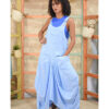 Light blue Linen Sleeveless Salodress handmade in Egypt & available at Jozee boutique