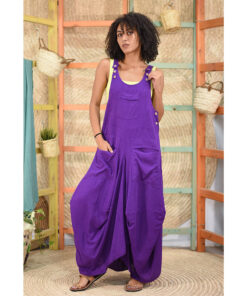 Purple Linen Sleeveless Salodress handmade in Egypt & available at Jozee boutique