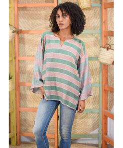 Multicolored Handwoven Viscose Top Handmade in Egypt & available in Jozee boutique