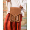 Hazelnut Brown genuine Leather cross Bag handmade in Egypt and available at Jozee Boutique.