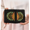 Black Beaded Wallet handmade in Egypt and available at Jozee Boutique.