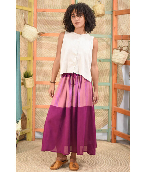 Shades of purple Viscose Skirt handmade in Egypt & available in Jozee boutique