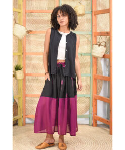Black & purple Viscose Skirt handmade in Egypt & available in Jozee boutique