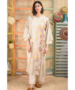 Beige Embroidered Handwoven Linen Cardigan handmade in Egypt & available at Jozee boutique