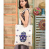 Off White Embroidered Tote Bag handmade in Egypt & available at Jozee Boutique.