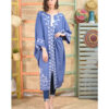 Blue denim Siwa Embroidered Linen Kaftan handmade in Egypt & available at Jozee boutique