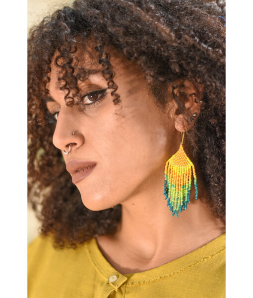 Multicolored Beaded Earrings handmade in Egypt & available in Jozee Boutique