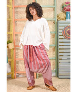 Shades of Rose Viscose Harem Pants handmade in Egypt & available at Jozee Boutique.