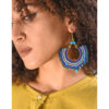 Blue Beaded Earrings handmade in Egypt & available in Jozee Boutique