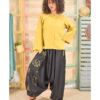 Black Hand Painted Harem Pants made in Egypt & available at Jozee boutique