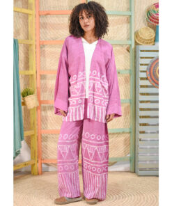 Pink Batik Dyed Nubian Set Handmade in Egypt & available at Jozee Boutique