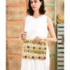 Beige Embroidered Burlap Clutch with Buttons handmade in Egypt & available at Jozee Boutique.