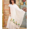 White Embroidered Linen Shawl handmade in Egypt & available at Jozee Boutique