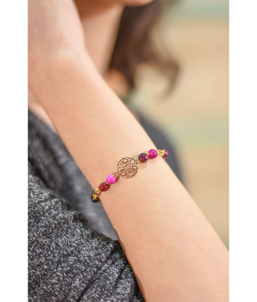 Gold Plated Agate Bracelet handmade in Egypt & available at Jozee boutique