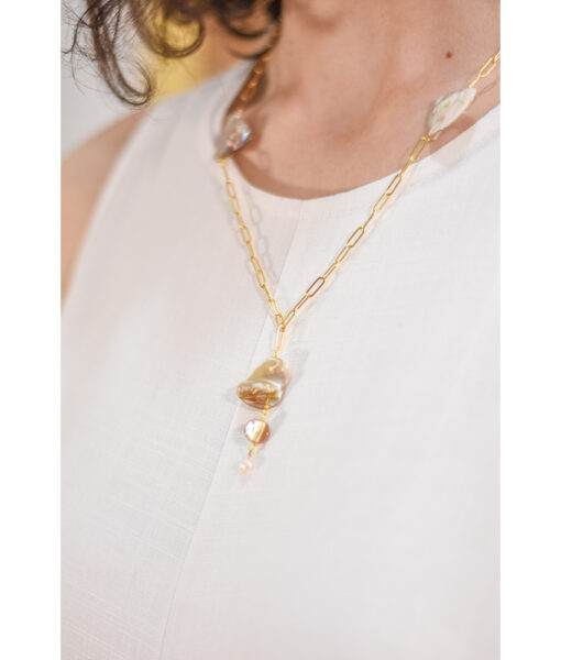 Gold Plated Necklace - Nazooza handmade in Egypt & available at Jozee boutique