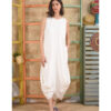 White Linen Tent Dress With Side Buttons handmade in Egypt & available at Jozee boutique