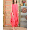 Fuchsia Linen Tent Dress With Side Buttons handmade in Egypt & available at Jozee boutique