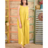 Mustard Linen Tent Dress With Side Buttons handmade in Egypt & available at Jozee boutique