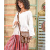 Brown Genuine Leather Cross Bag handmade in Egypt and available at Jozee Boutique.