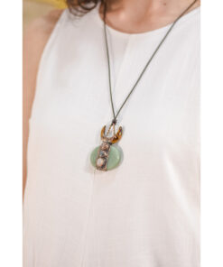 Aventurine, Moon Stone & Tiger Eye Necklace handmade in Egypt & available in Jozee Boutique