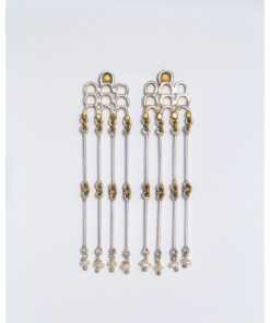 Sterling Silver Pearl Earrings with Melted Beads handmade in Egypt & available at Jozee boutique